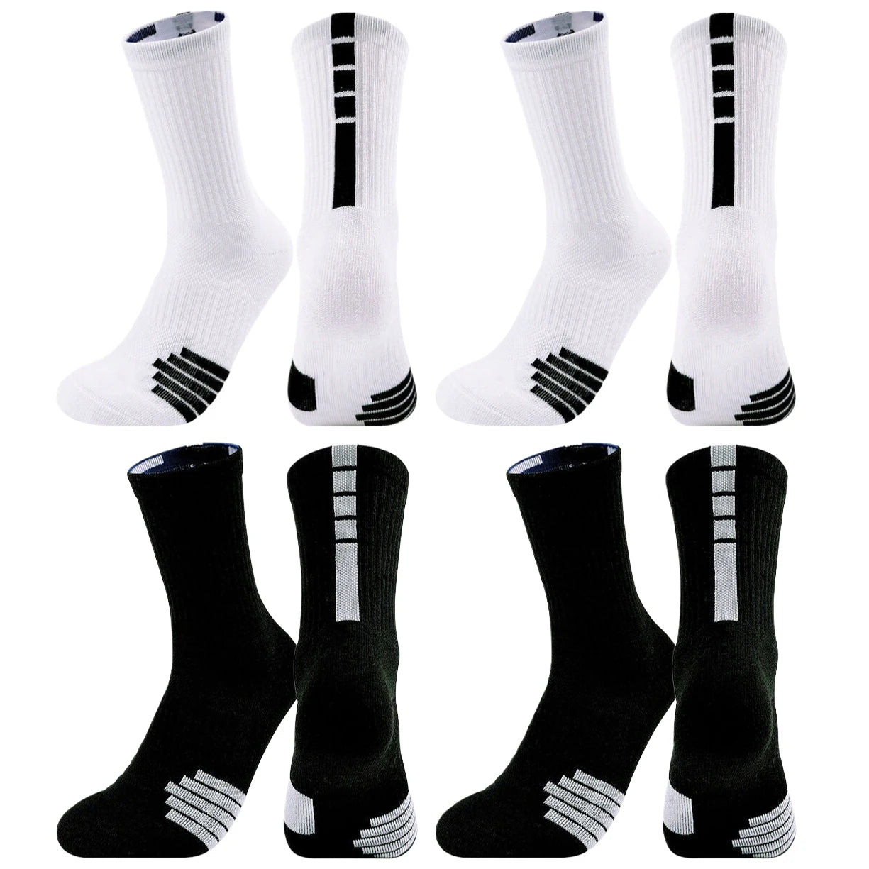 4Pair Men Women Sport Socks Football Basketball Baseball Rugby Soccer Cycling Running Hiking Tennis